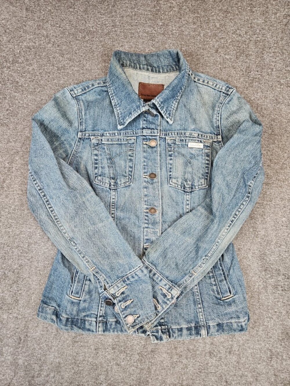 Women's Calvin Klein VTG Button Denim Jean Jacket Size Small